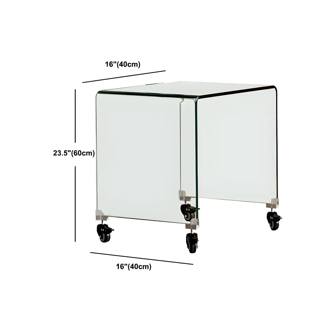 Stylish Clear Glass Nightstand with Open Shelf  Image - 31