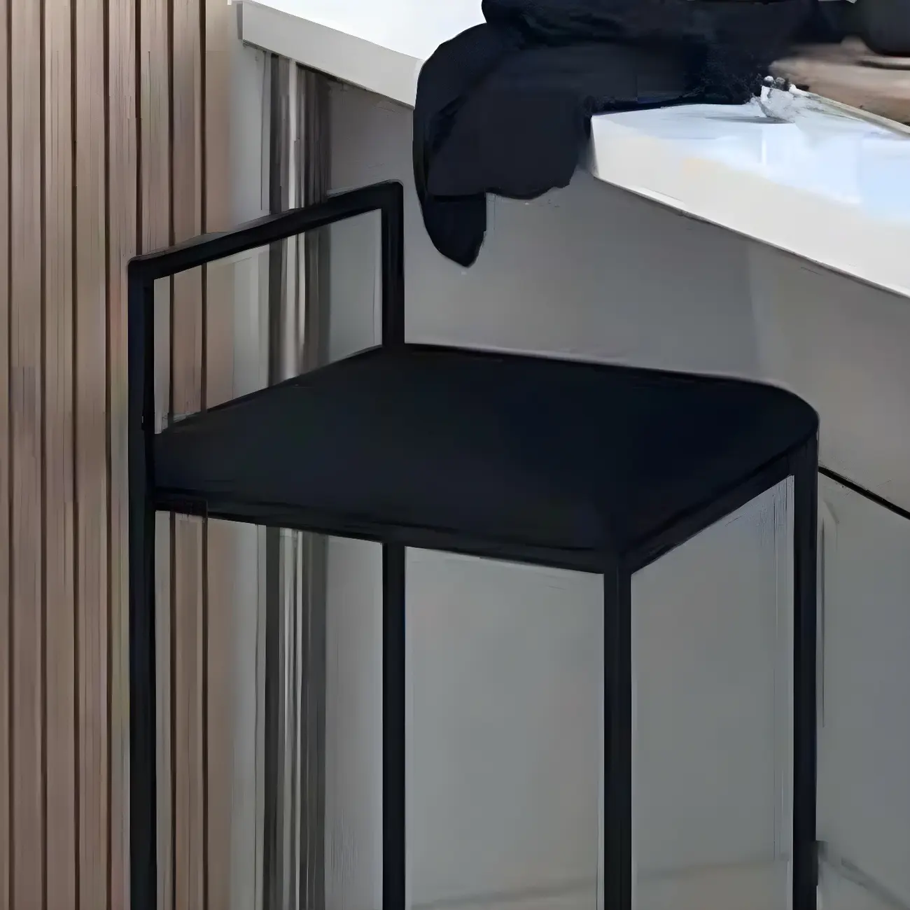 Square Fabric Seat Armless Counter Bar Stools Black Image - 14 | homeyfad