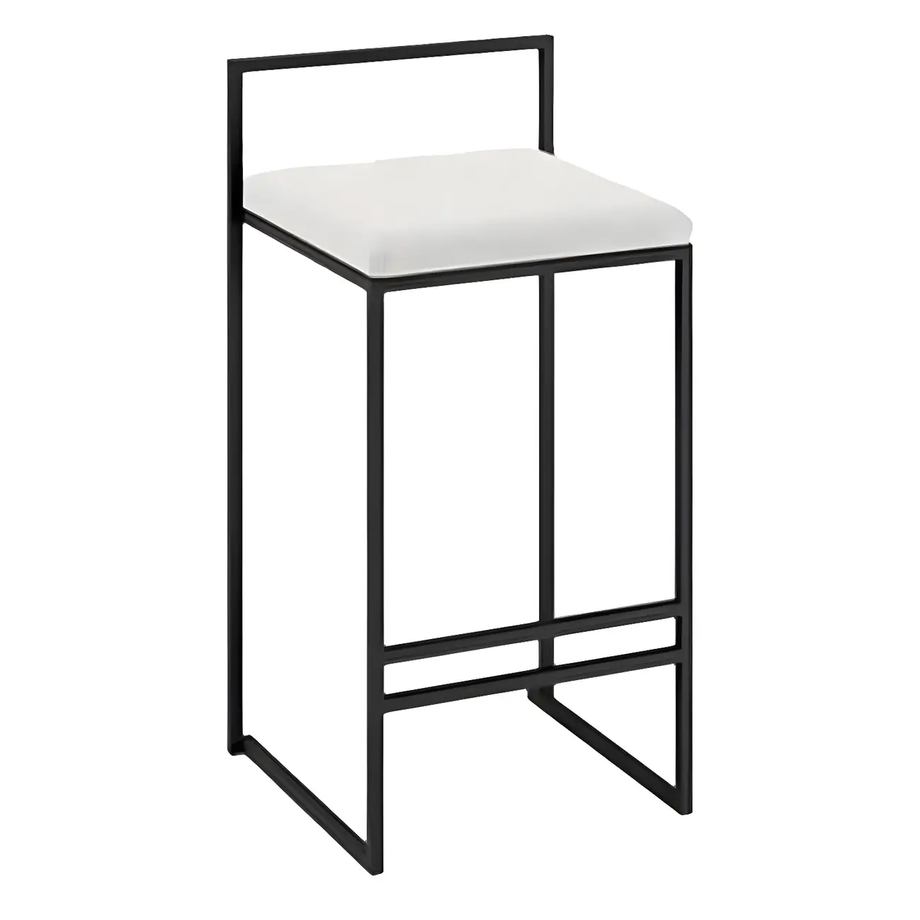 Square Fabric Seat Armless Counter Bar Stools Black Image - 22 | homeyfad