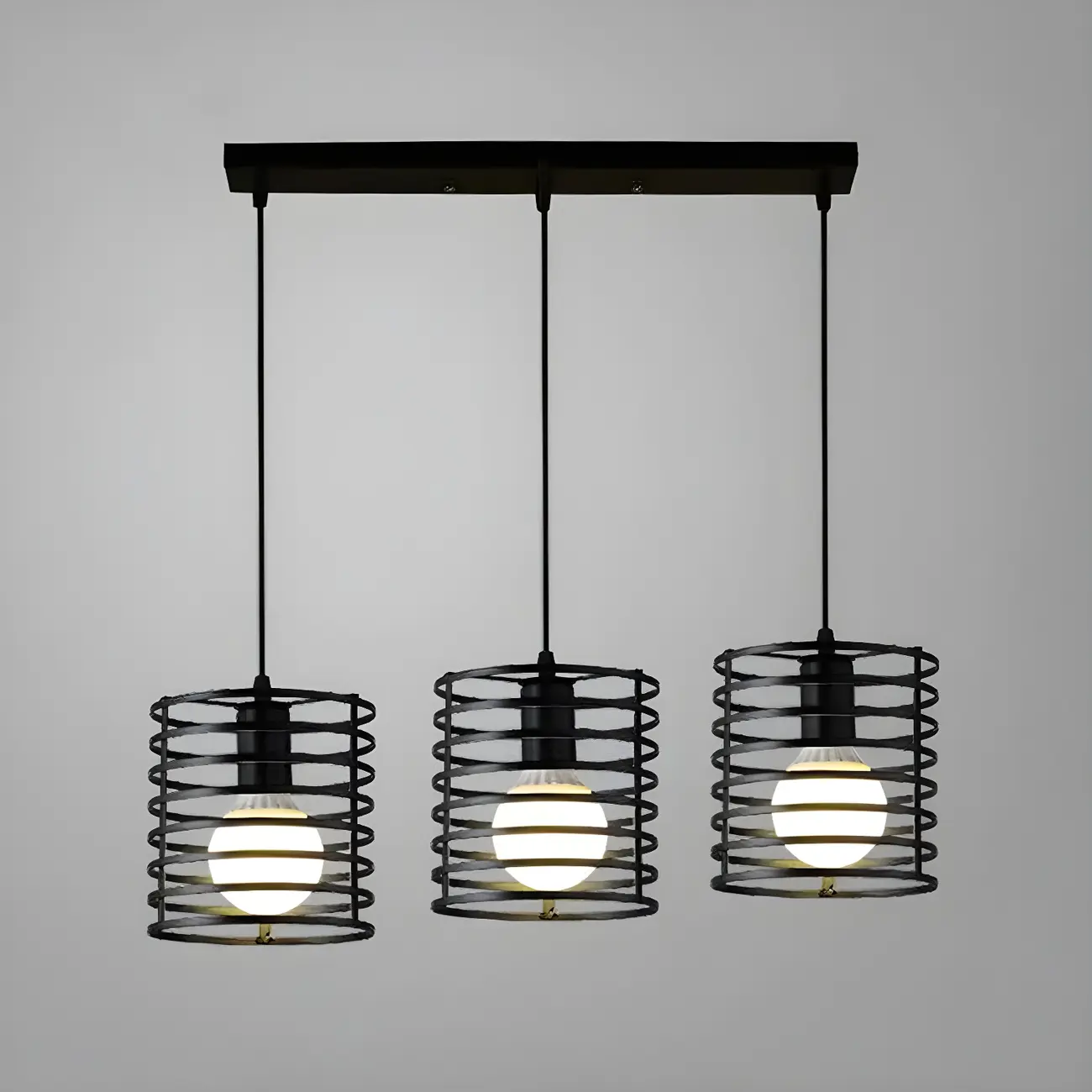 Industrial Black 3-Light Lantern Pendant Light Image - 6 | homeyfad