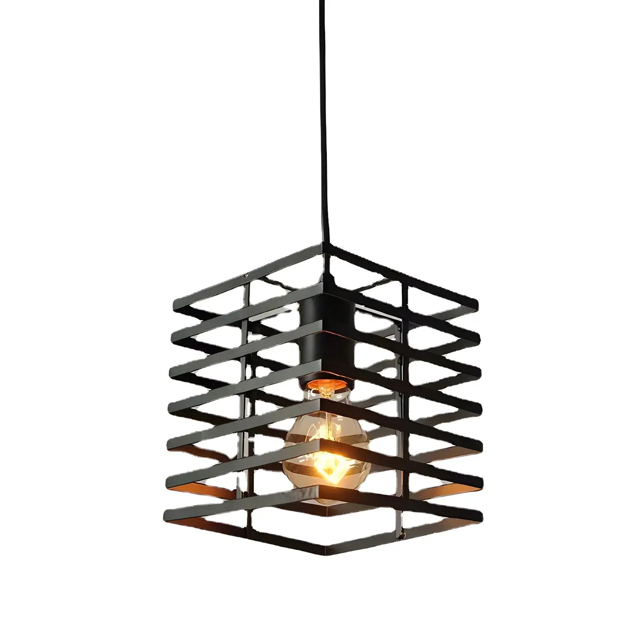 Industrial Black 3-Light Lantern Pendant Light Image - 7 | homeyfad