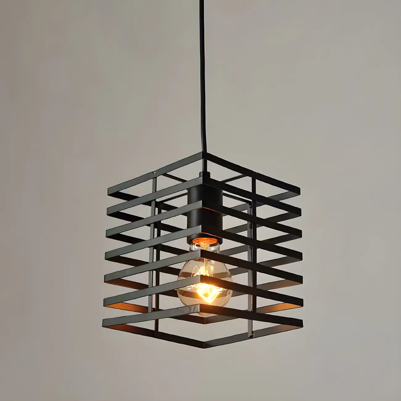 Industrial Black 3-Light Lantern Pendant Light Image - 8 | homeyfad