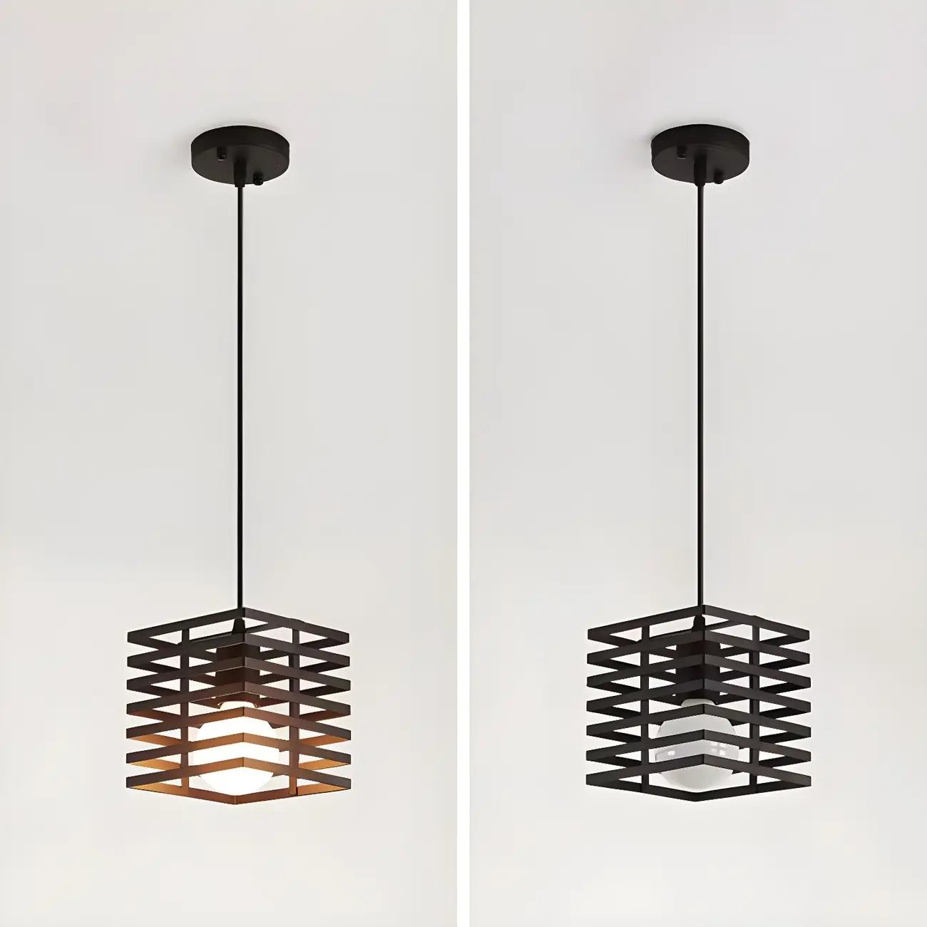 Industrial Black 3-Light Lantern Pendant Light Image - 13 | homeyfad