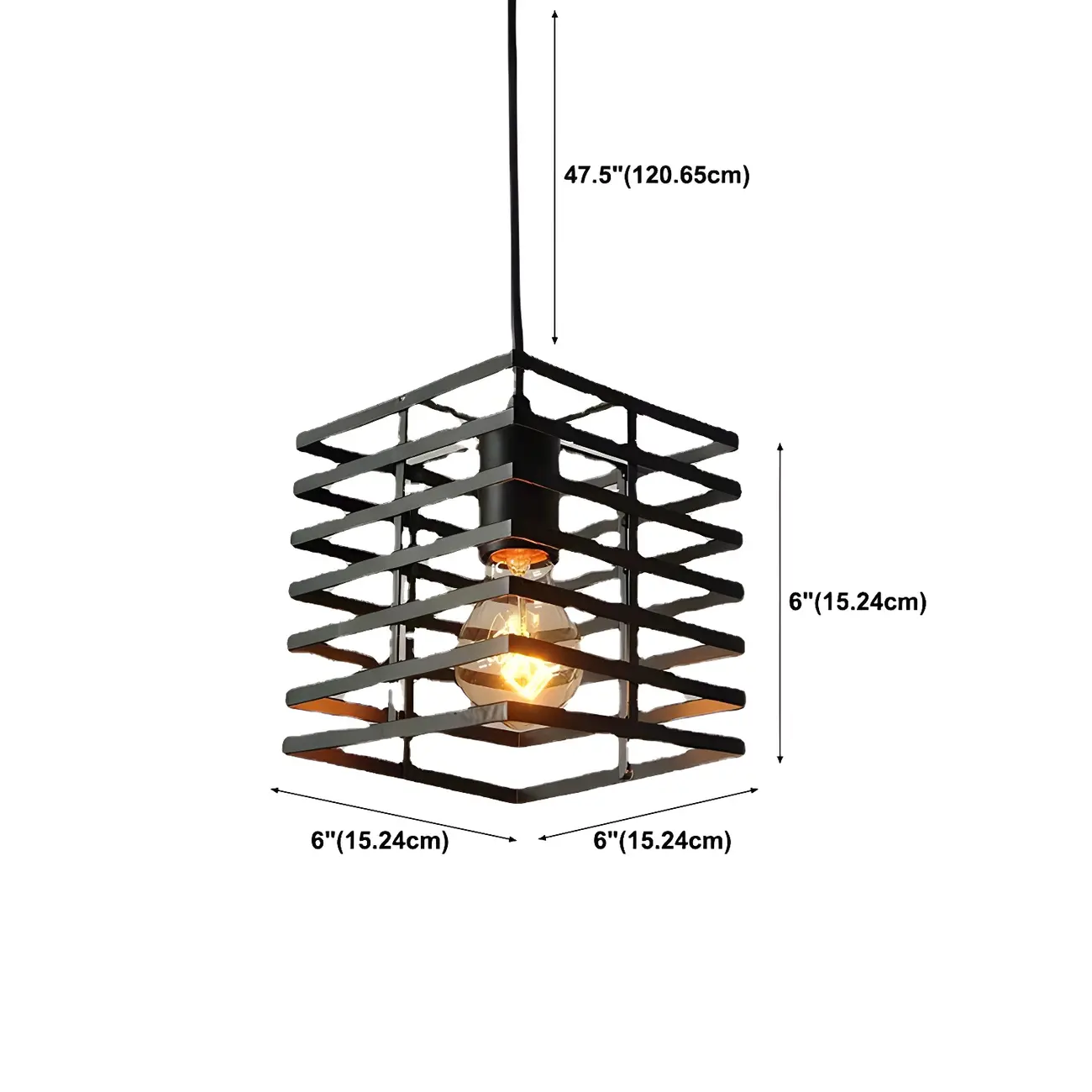 Industrial Black 3-Light Lantern Pendant Light #size | homeyfad