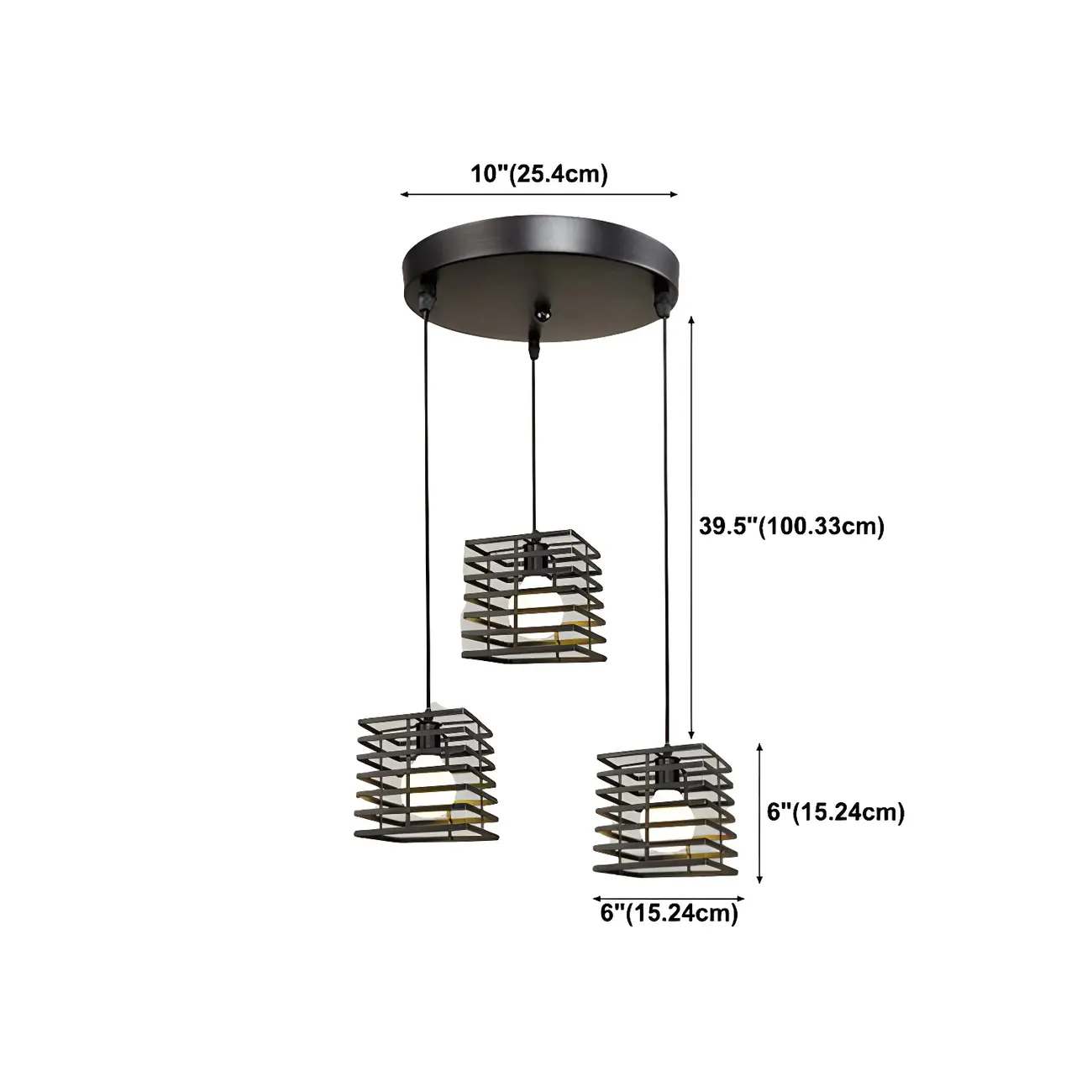 Industrial Black 3-Light Lantern Pendant Light Image - 19 | homeyfad