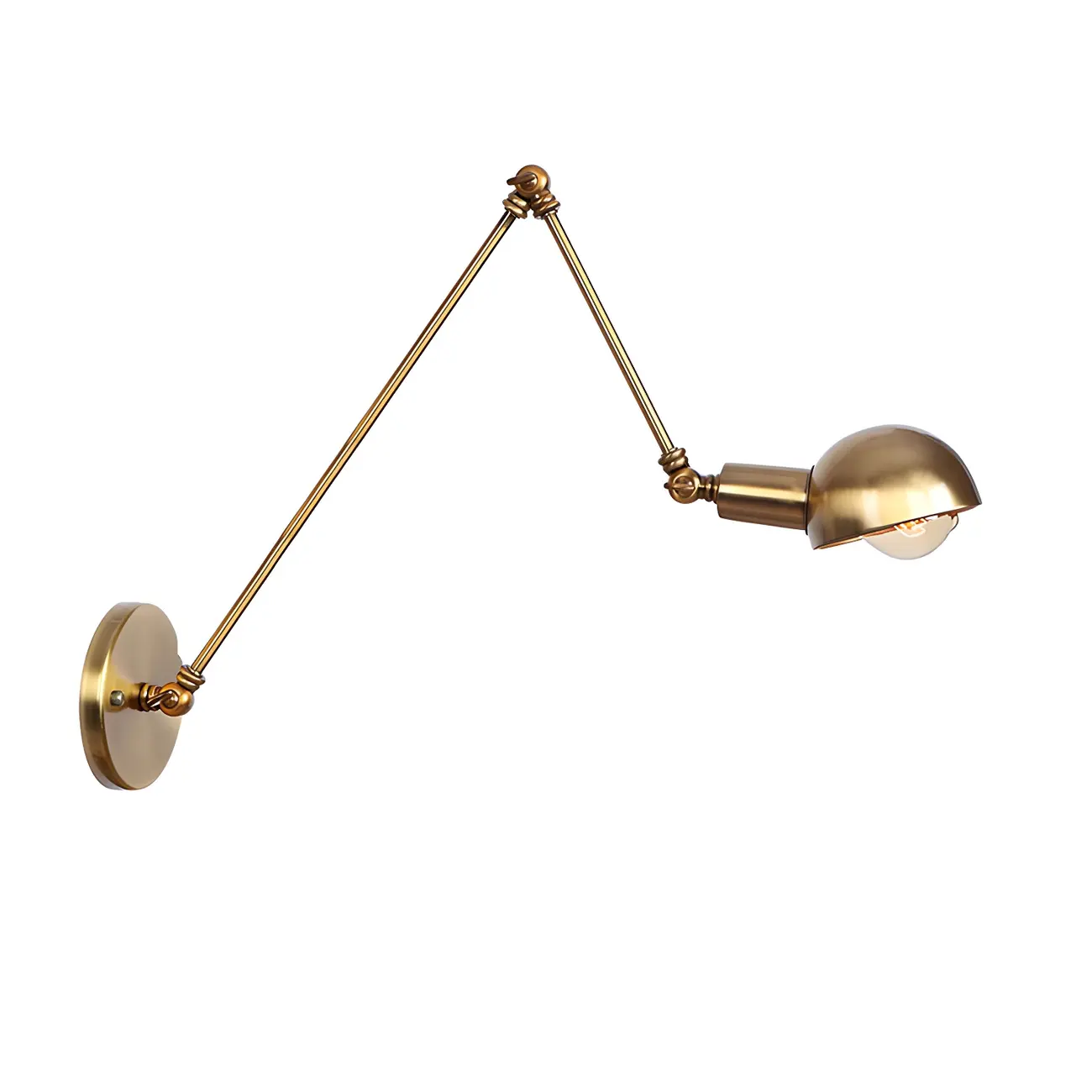 Gold and White Dome Swing Arm Wall Light Image - 2 | homeyfad