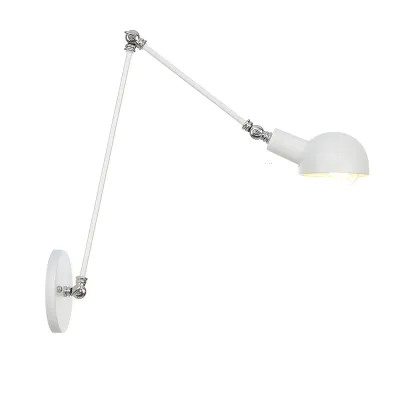 Gold and White Dome Swing Arm Wall Light Image - 3