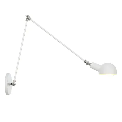 Gold and White Dome Swing Arm Wall Light Image - 5