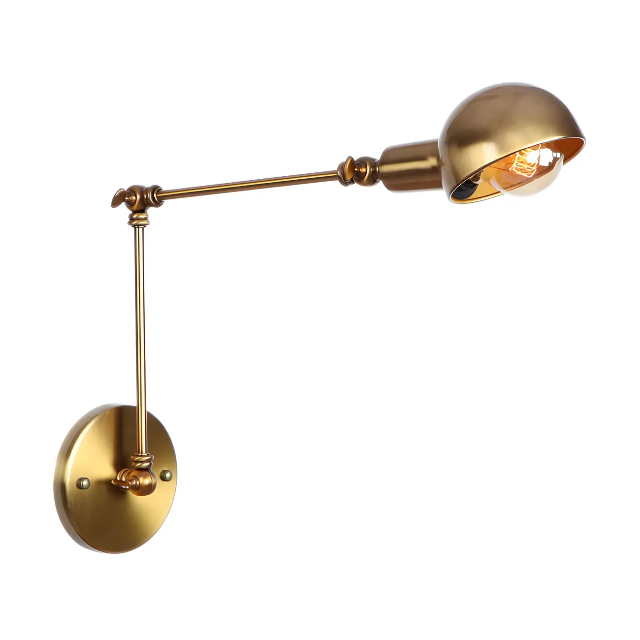 Gold and White Dome Swing Arm Wall Light Image - 9 | homeyfad