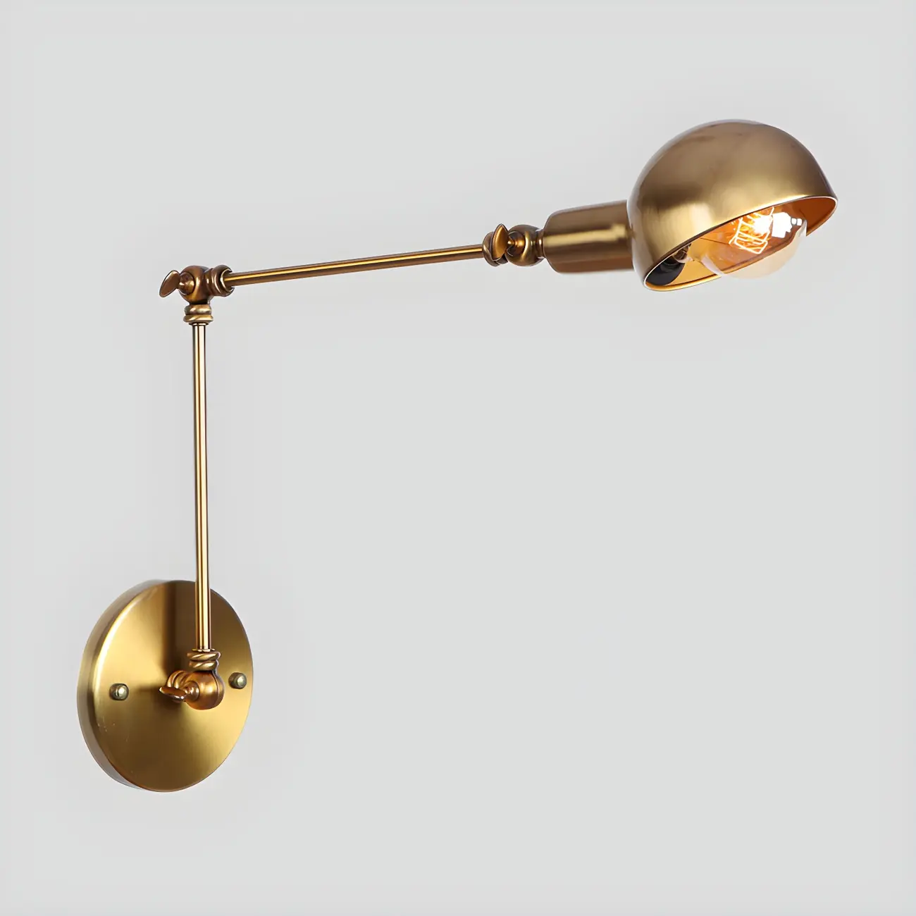 Gold and White Dome Swing Arm Wall Light Image - 10 | homeyfad