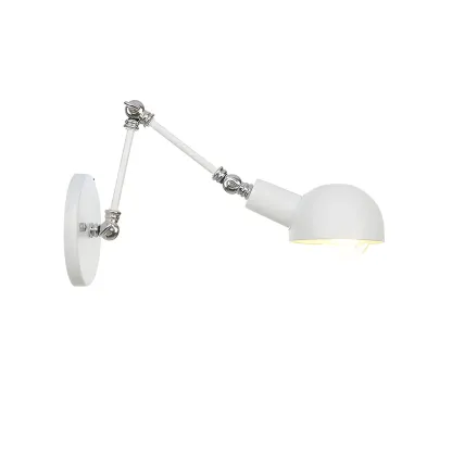 Gold and White Dome Swing Arm Wall Light Image - 11