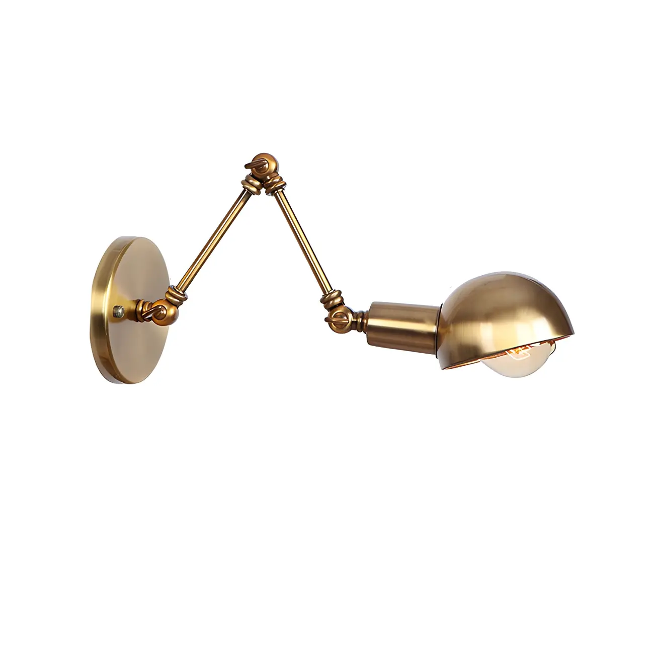 Gold and White Dome Swing Arm Wall Light Image - 12 | homeyfad