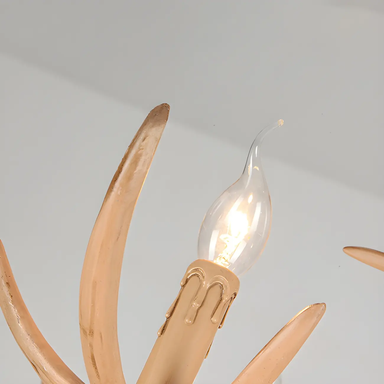 Gold Antler Shape Resin Rustic Chandelier Lighting | homeyfad
