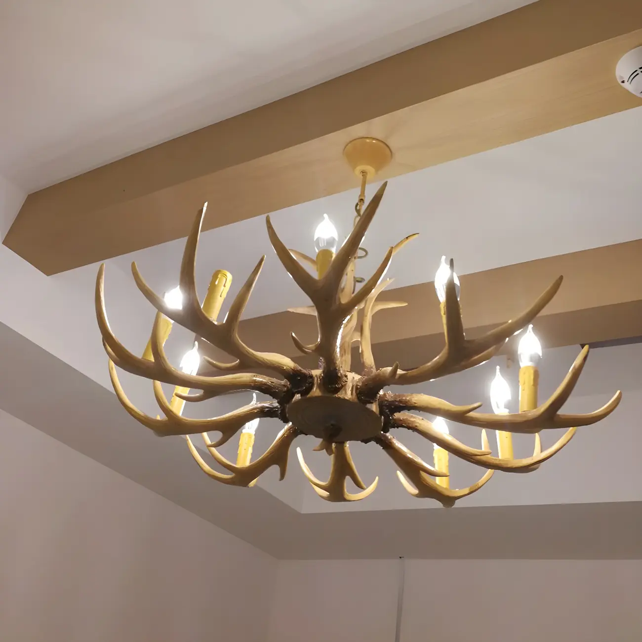 Gold Antler Shape Resin Rustic Chandelier Lighting | homeyfad
