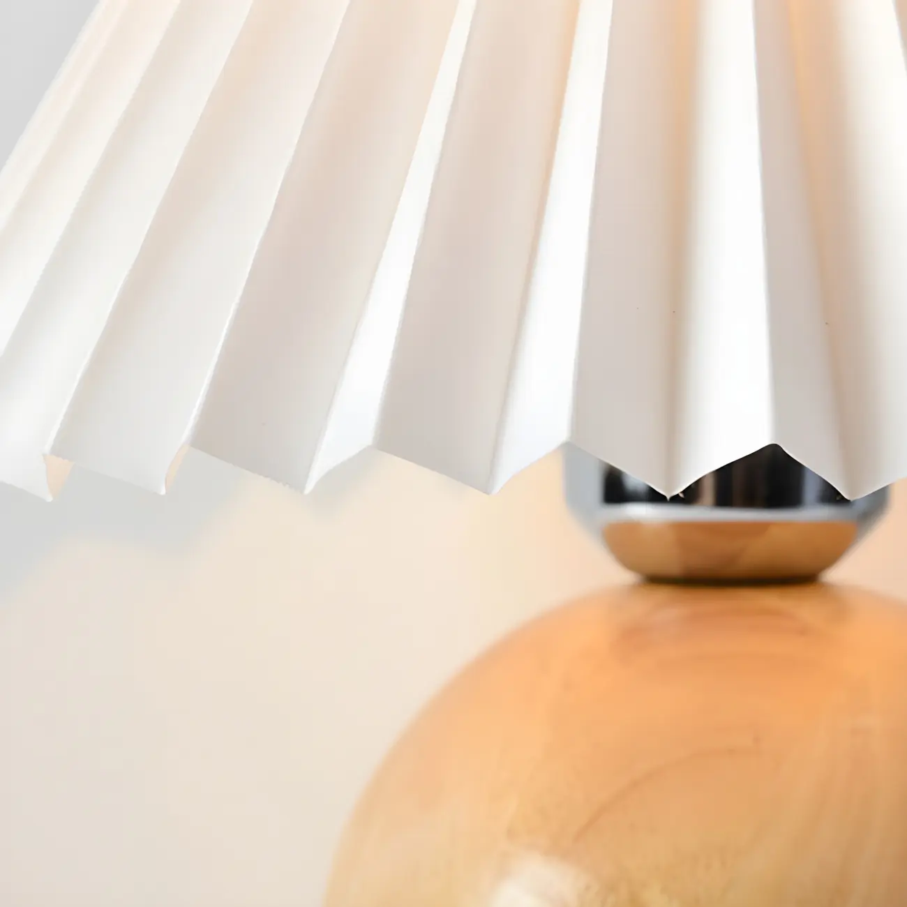 Nordic Beige Solid Wood Plastic Cone Shade Table Lamp Image - 14 | homeyfad