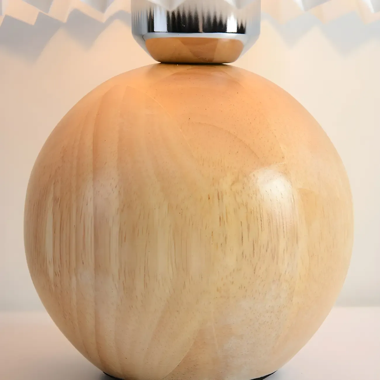 Nordic Beige Solid Wood Plastic Cone Shade Table Lamp Image - 15