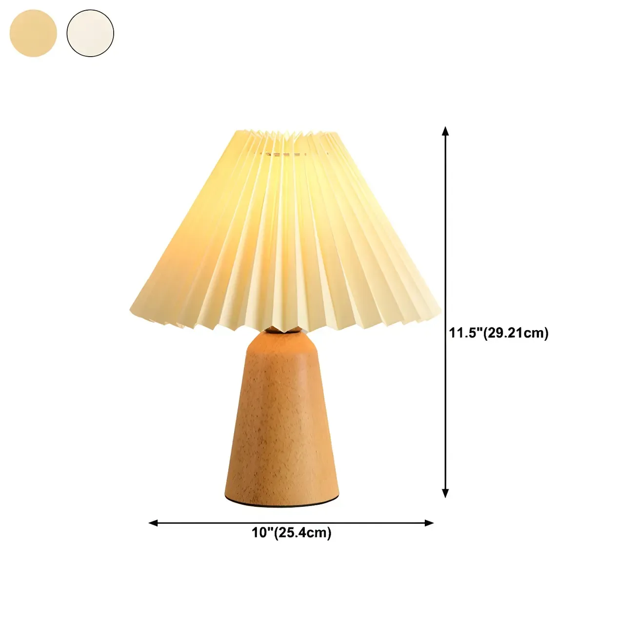 Nordic Beige Solid Wood Plastic Cone Shade Table Lamp Image - 20