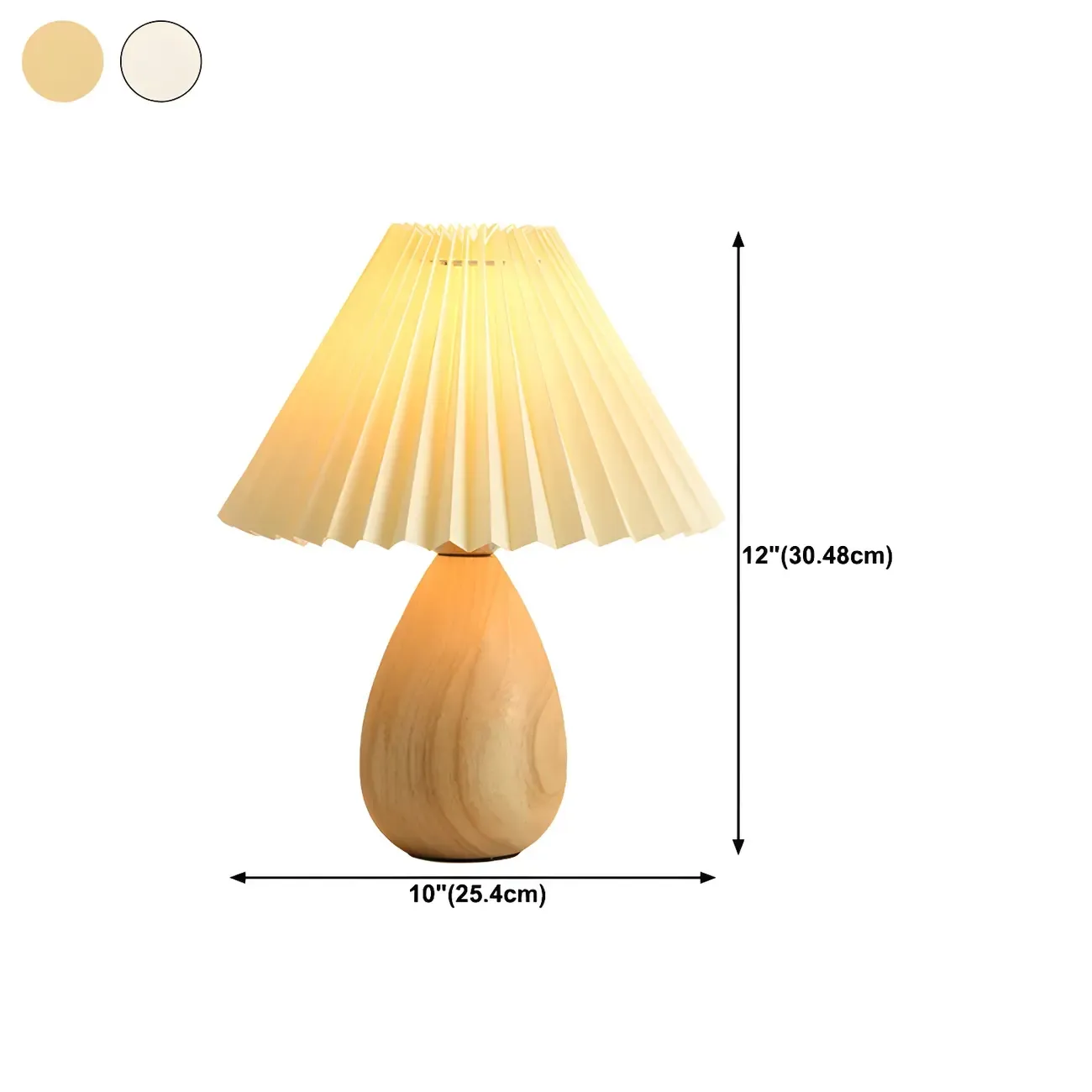 Nordic Beige Solid Wood Plastic Cone Shade Table Lamp Image - 22