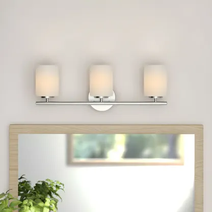 Industrial Metal Cylinder Glass Bathroom Vanity Light