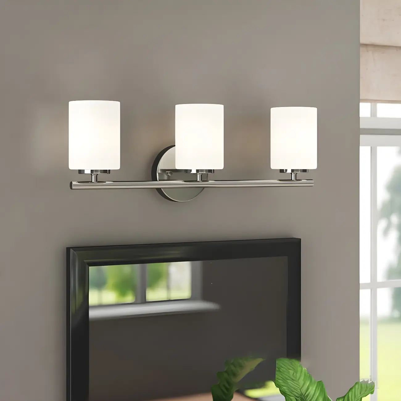 Industrial Metal Cylinder Glass Bathroom Vanity Light | homeyfad