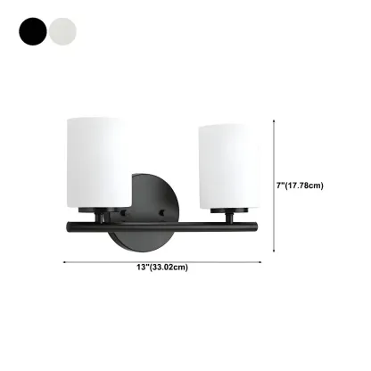 Industrial Metal Cylinder Glass Bathroom Vanity Light