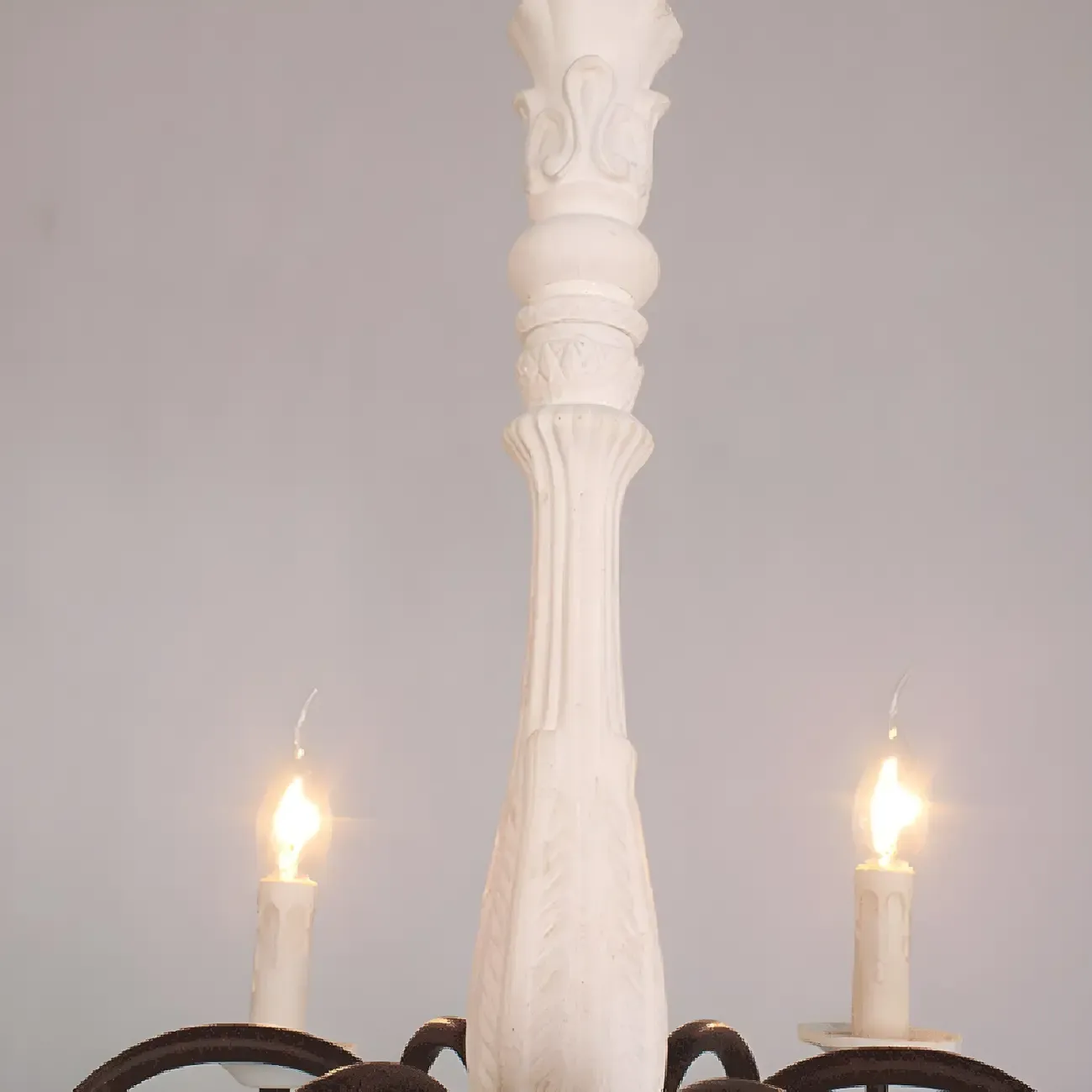 Traditional Adjustable 6-light Empire Wood Candelabra Chandelier Image - 7