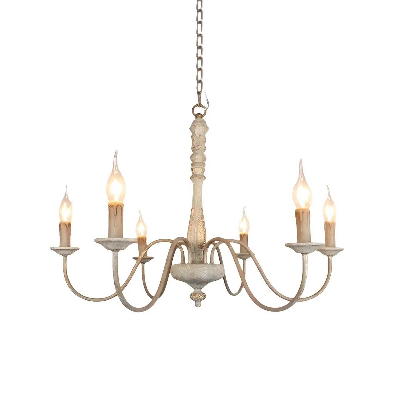 Traditional Adjustable 6-light Empire Wood Candelabra Chandelier Image - 8