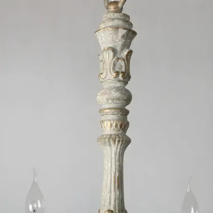 Traditional Adjustable 6-light Empire Wood Candelabra Chandelier Image - 13