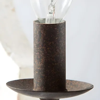 Antique Wood Quatrefoil Rustic Metal Chandelier Image - 13