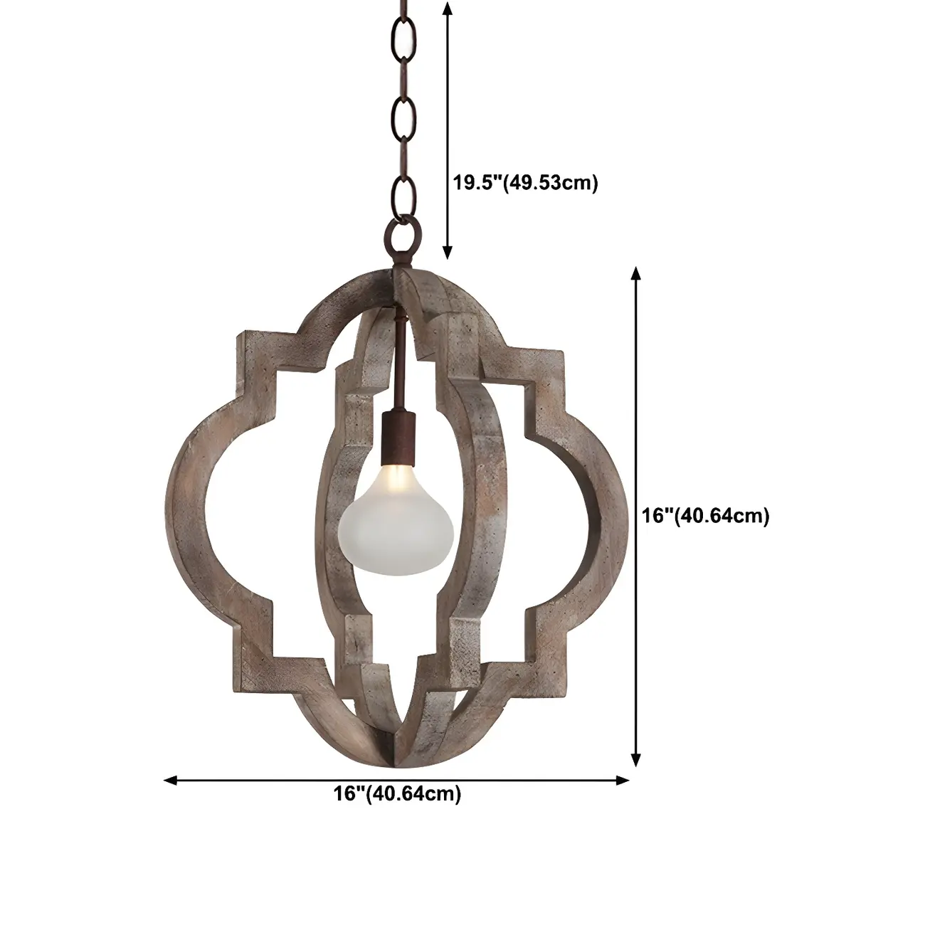 Antique Wood Quatrefoil Rustic Metal Chandelier Image - 15 | homeyfad