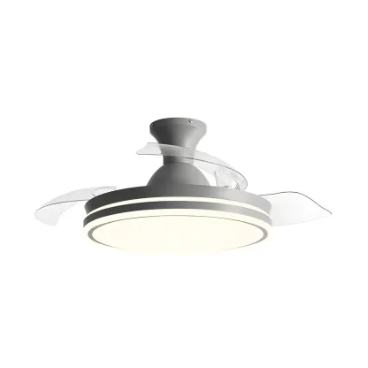 Round 3-Speed Flush Mount Ceiling Fan with Light for Bedroom