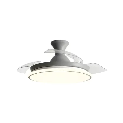 Round 3-Speed Flush Mount Ceiling Fan with Light for Bedroom