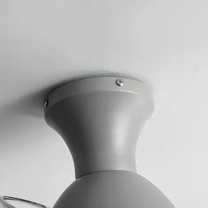 Round 3-Speed Flush Mount Ceiling Fan with Light for Bedroom