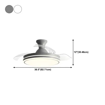Round 3-Speed Flush Mount Ceiling Fan with Light for Bedroom