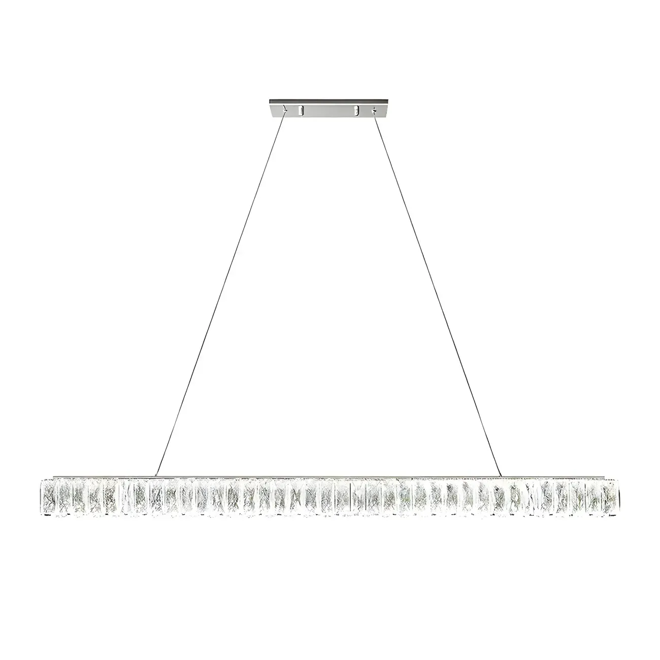 Trendy Modern Crystal Linear Pendant Light Image - 5
