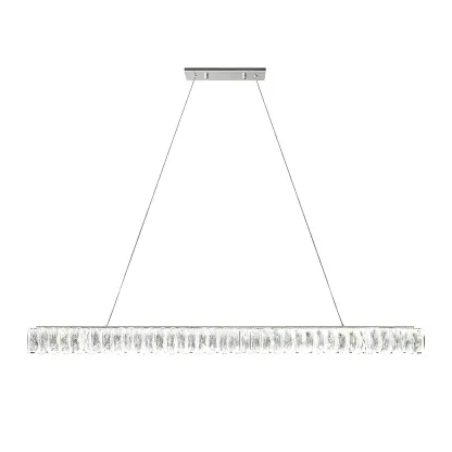 Trendy Modern Crystal Linear Pendant Light Image - 5