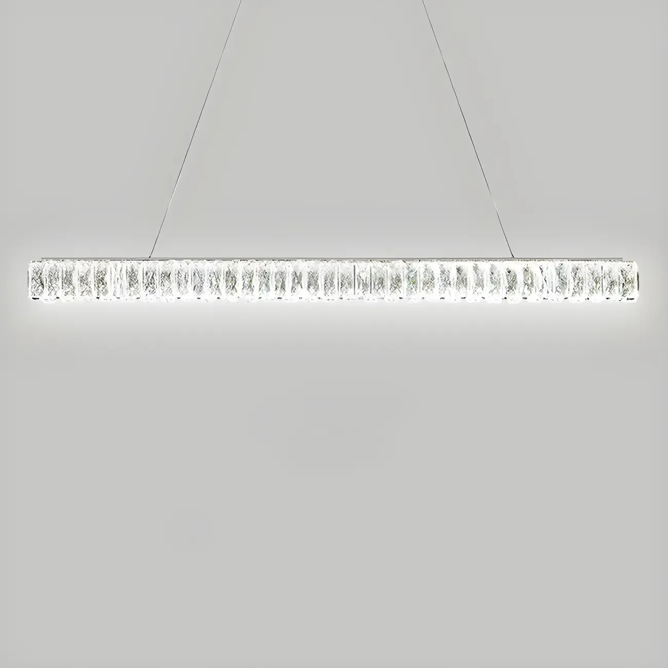 Trendy Modern Crystal Linear Pendant Light Image - 6