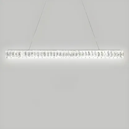 Trendy Modern Crystal Linear Pendant Light Image - 6