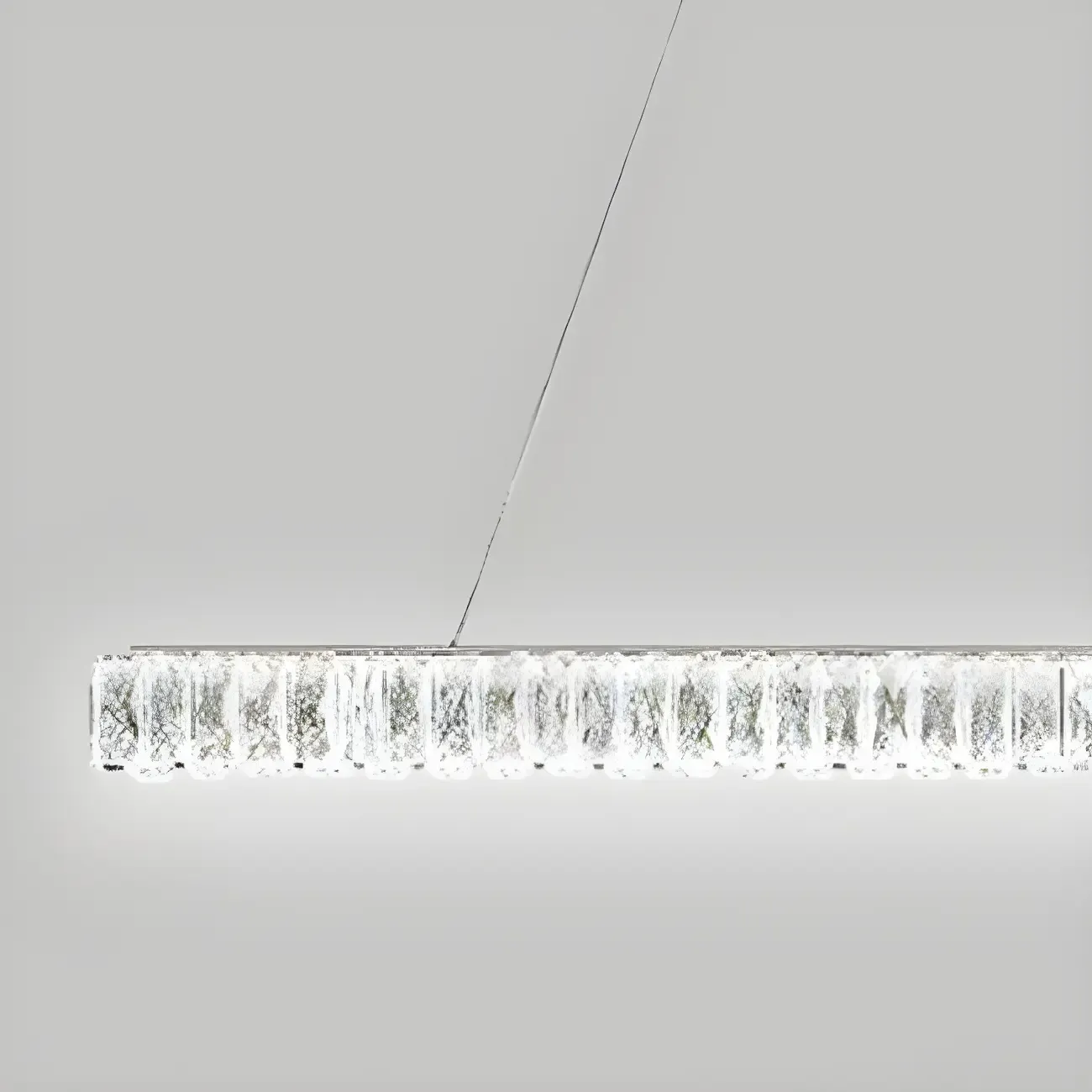 Trendy Modern Crystal Linear Pendant Light Image - 7