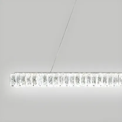 Trendy Modern Crystal Linear Pendant Light Image - 7