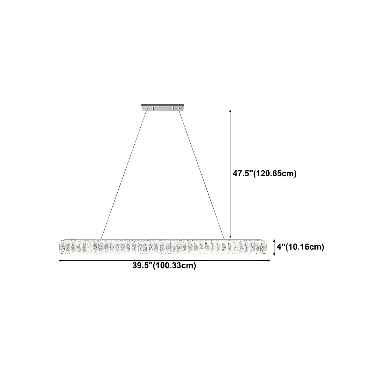 Trendy Modern Crystal Linear Pendant Light Image - 17