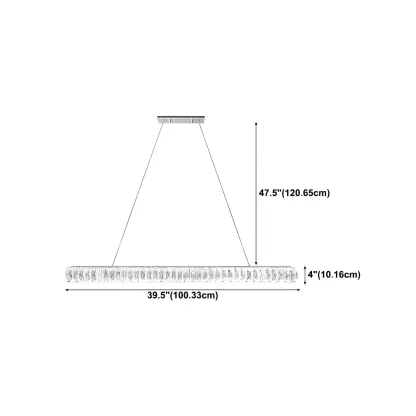 Trendy Modern Crystal Linear Pendant Light Image - 17