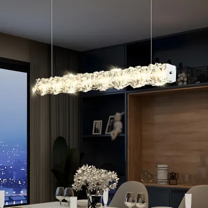 Oversized Modern Crystal Pendant Light for Kitchen Image - 3