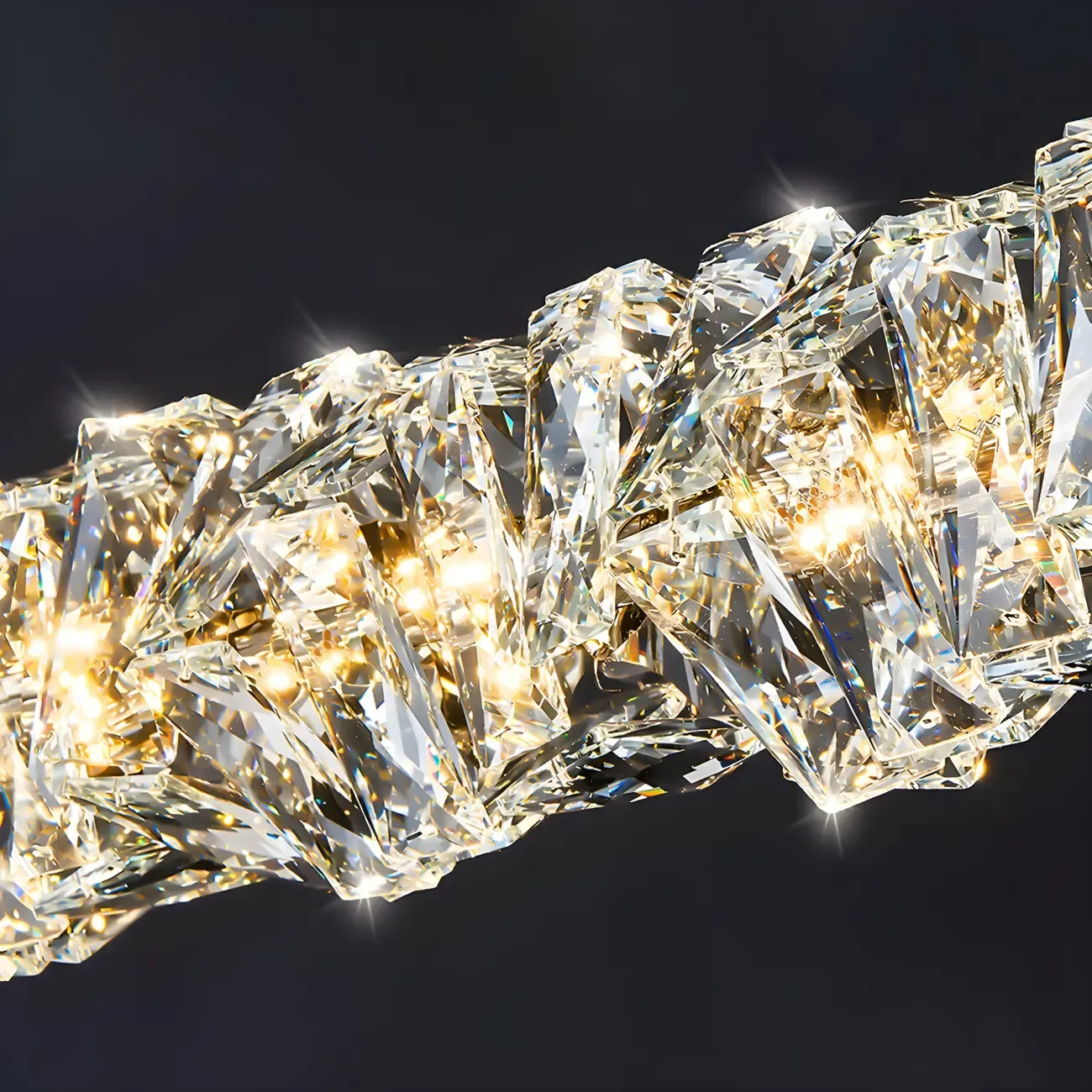 Oversized Modern Crystal Pendant Light for Kitchen Image - 4