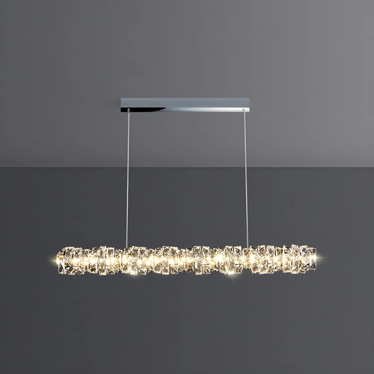 Oversized Modern Crystal Pendant Light for Kitchen Image - 6 | homeyfad