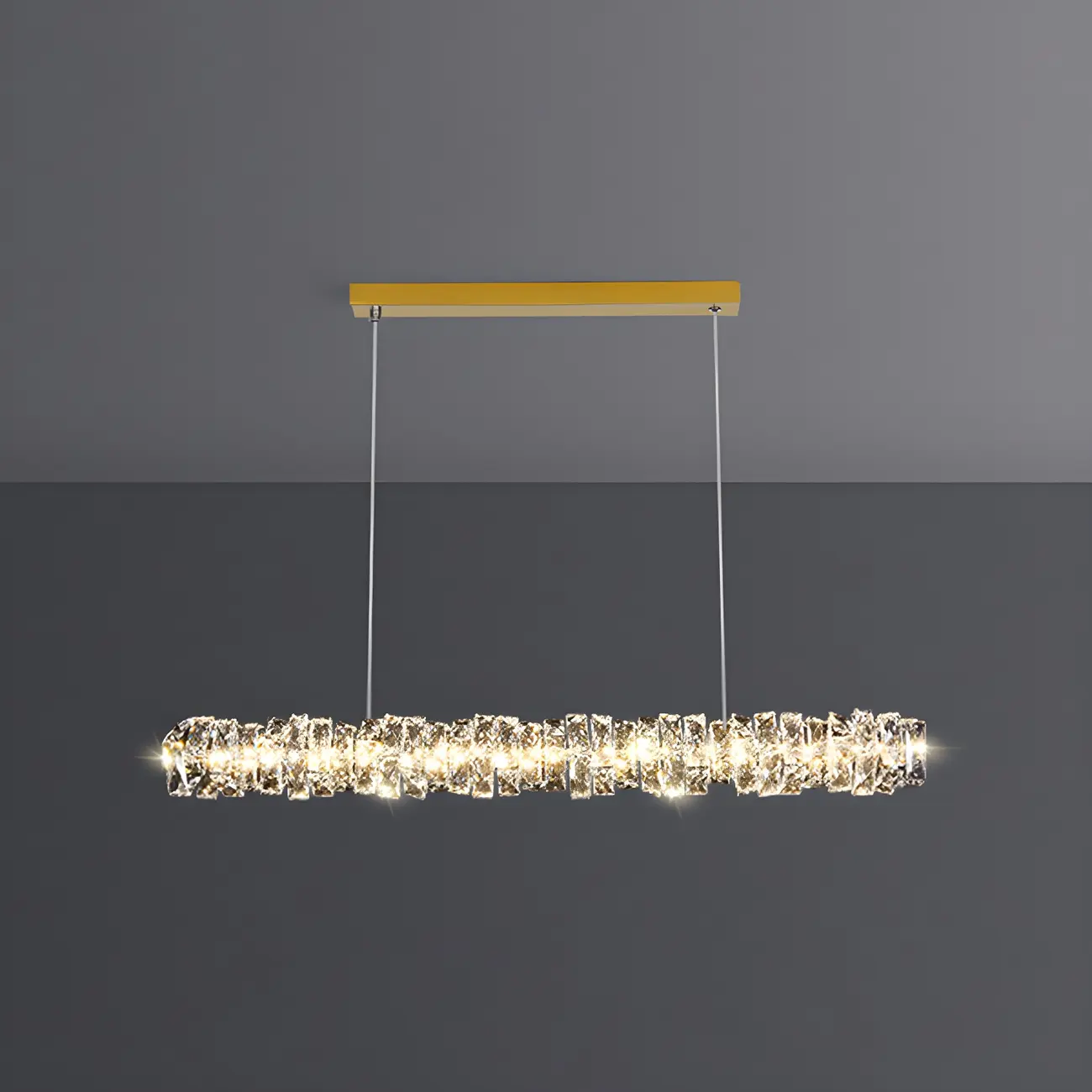 Oversized Modern Crystal Pendant Light for Kitchen Image - 7 | homeyfad