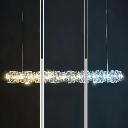 Oversized Modern Crystal Pendant Light for Kitchen Image - 9