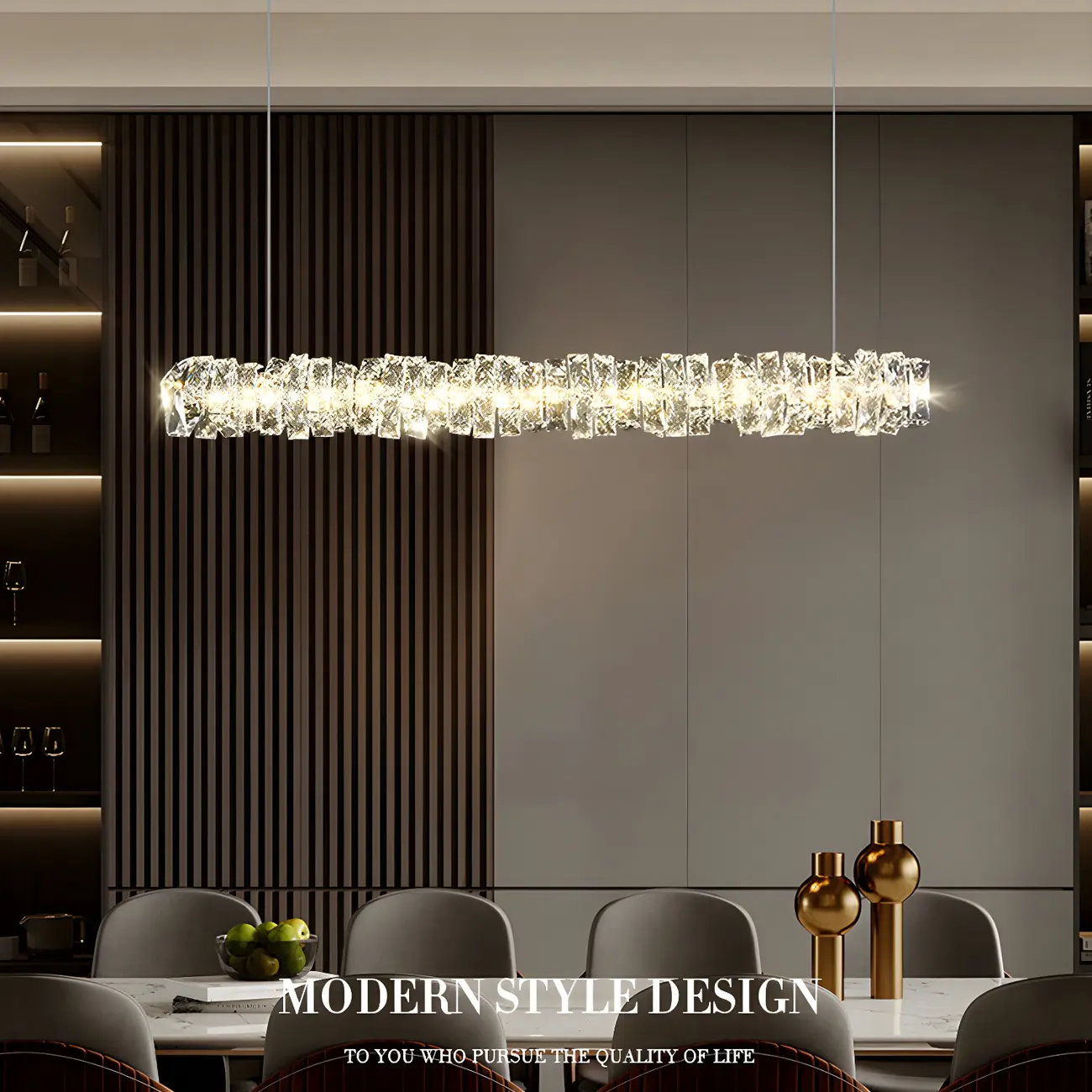 Oversized Modern Crystal Pendant Light for Kitchen Image - 13 | homeyfad