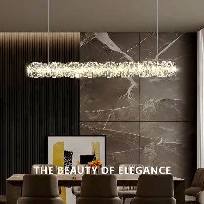 Oversized Modern Crystal Pendant Light for Kitchen Image - 14