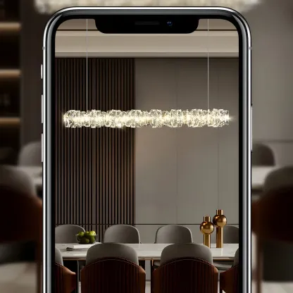 Oversized Modern Crystal Pendant Light for Kitchen Image - 15